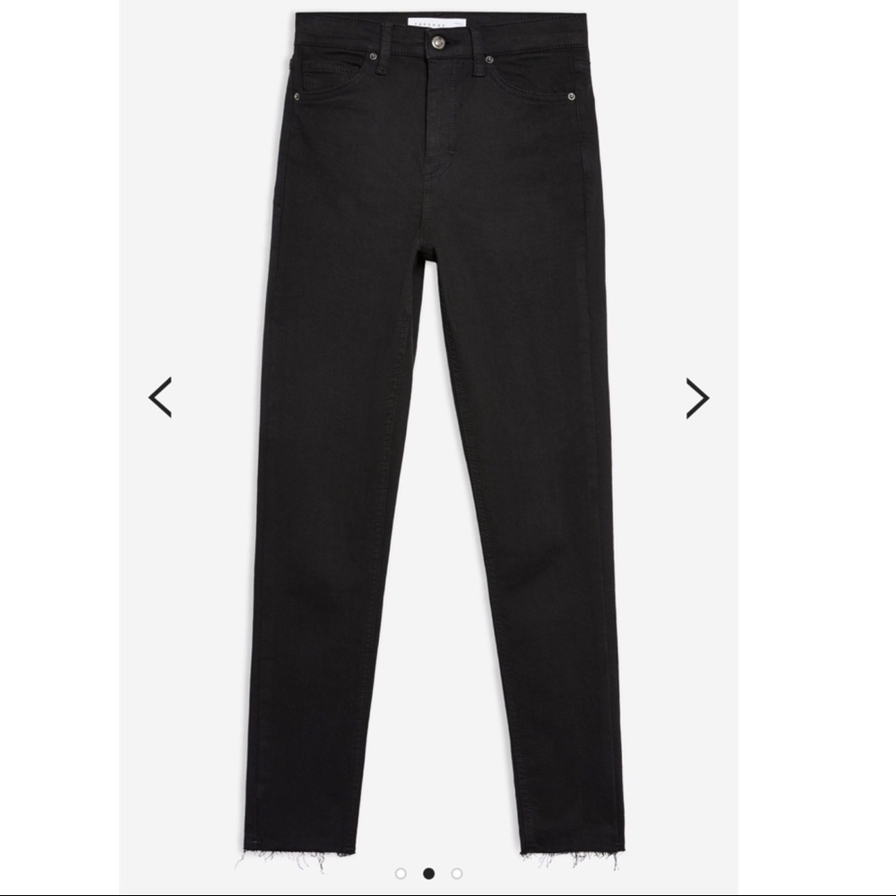 Black raw hem jeans